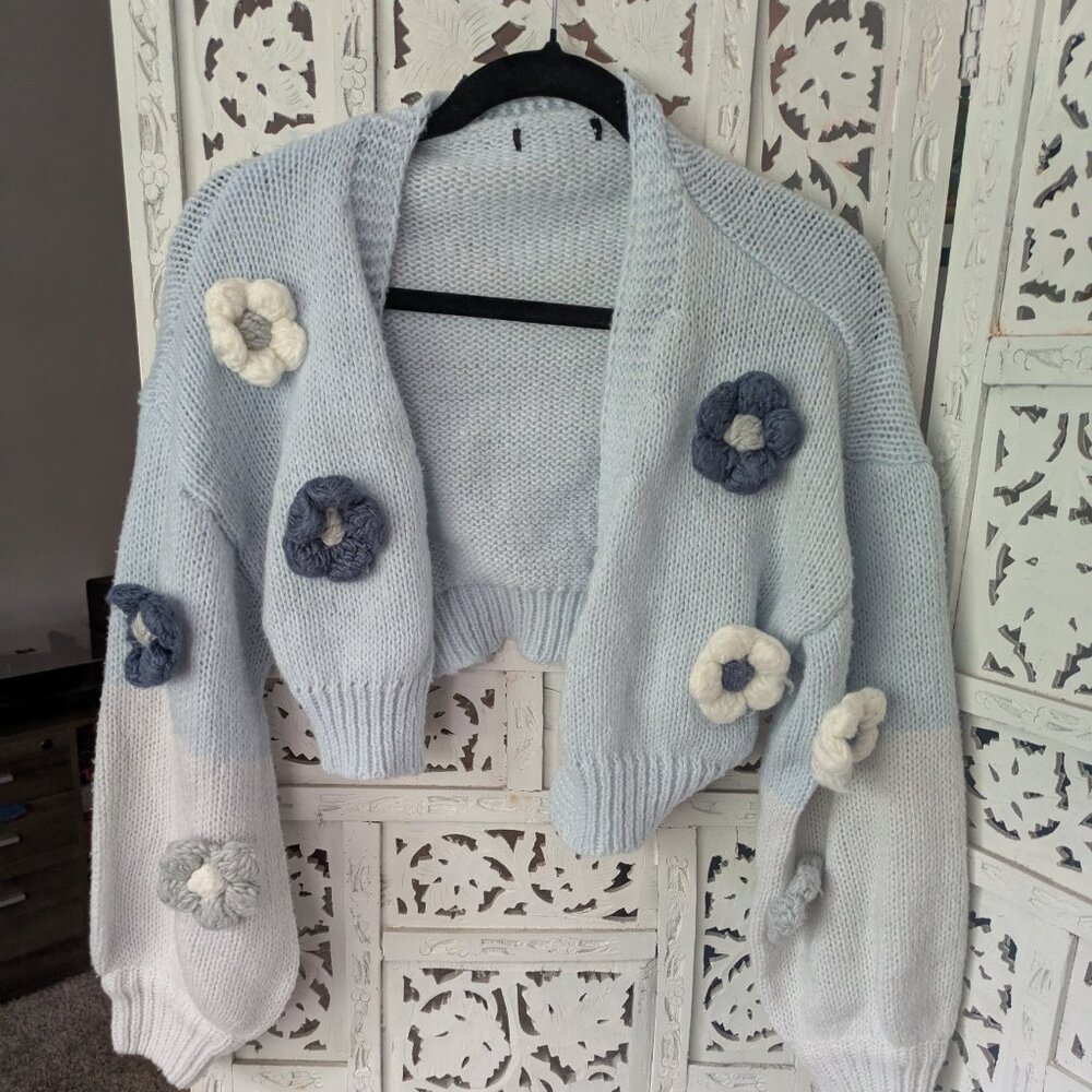 Floral Knitted crop sweater